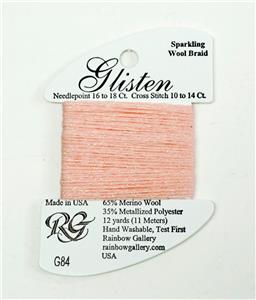 GLISTEN Sparkling Braid #84 Seashell Pink Needlepoint Thread by Rainbow Gallery