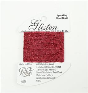 GLISTEN Sparkling Braid #87 Hearts Desire Needlepoint Thread by Rainbow Gallery