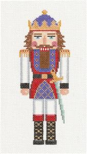 Nutcracker ~ Purple & Red King Nutcracker handpainted Needlepoint Ornament by Susan Roberts