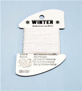 Fiber ~ "WINTER" White Glistening Stitching Fiber Needlepoint 10 Yards by Rainbow Gallery
