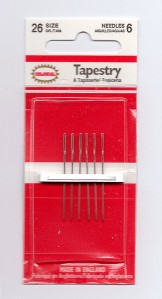 Colonial Tapestry Needle Set of 6 for Needlepoint ~ Made in England ~ Size 26