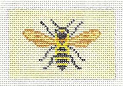 Canvas ~ Bumble Bee to fit Planet Earth ID TAG 2" by 3" handpainted Needlepoint Canvas Needle Crossings