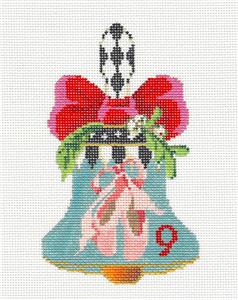 Kelly Clark ~ 12 Days of Christmas Hand Bell 9 Ladies Dancing handpainted Needlepoint Canvas