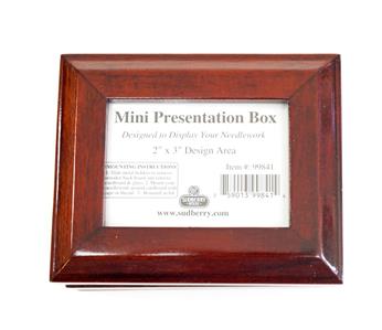Accessories ~ MINI PRESENTATION BOX Cherry Finish Wood for Needlepoint, Cross Stitch by Sudberry House