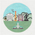 Travel ~ SAVANNAH, GEORGIA handpainted 4" Needlepoint Canvas Ornament by Painted Pony