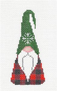 Christmas Gnome ~ Snowflake Hat Gnome handpainted Needlepoint Ornament Canvas by ZIA ~ Danji