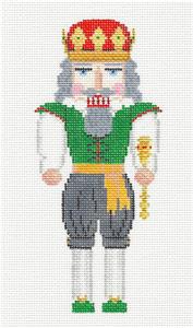 Nutcracker ~ Red Sentry Nutcracker with Lance handpainted Needlepoint Ornament by Susan Roberts