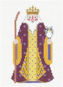 Santa Canvas ~ Wise Olde Santa Christmas handpainted Needlepoint Ornament Canvas by Petei ~ Pony