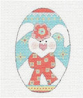 Egg ~ Spring Bunny with Bow EGG handpainted Needlepoint Canvas by CH Design - Danji