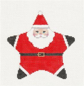 Christmas ~ Santa Suit STAR Ornament handpainted Needlepoint Canvas by Susan Roberts