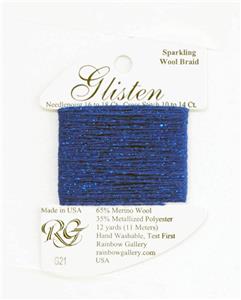 GLISTEN Sparkling Braid #21 Starry Night Deep Blue Needlepoint Thread by Rainbow Gallery