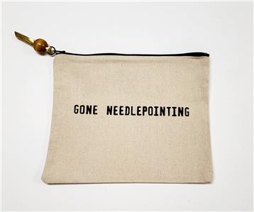 GONE NEEDLEPOINTING Zip Top Canvas Bag for Stitching Supplies from CBK