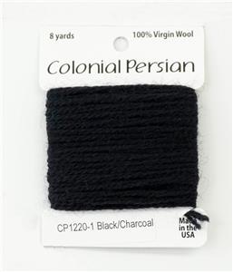 3 Ply Persian Wool Black Stitching Fiber #CP-1220 for Needlepoint 8 Yards from Colonial