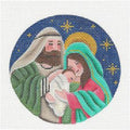 Christmas Nativity ~ Holy Family ~ Mary, Joseph & Baby Jesus Needlepoint Canvas by Rebecca Wood