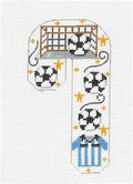 Sports ~ Medium Candy Cane Soccer Sports handpainted Needlepoint Canvas by CH Designs ~ Danji
