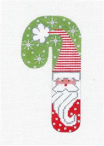 Medium Candy Cane ~ Red Stripes Santa Candy Cane handpainted Needlepoint Canvas by CH Design ~Danji