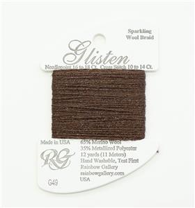 GLISTEN Sparkling Braid #49 Cappuccino Needlepoint Thread by Rainbow Gallery
