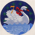 12 Days of Christmas 7 Swans Swimming with STITCH GUIDE handpainted Needlepoint Ornament Canvas by Juliemar (Copy)