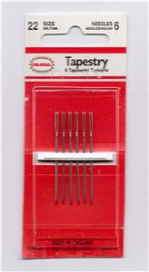 Colonial Tapestry Needle Set of 6 for Needlepoint ~ Made In England ~ Size 22