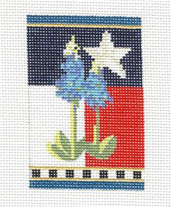 Kelly Clark FIRECRACKER ~ TEXAS Flag FIRECRACKER Ornament handpainted Needlepoint Canvas