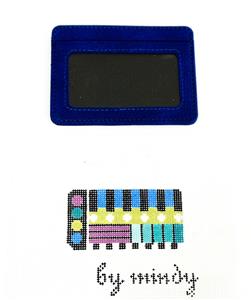 A CANVAS SET ~ Planet Earth Blue Leather Thin Wallet & HP Mindy Needlepoint Canvas SET