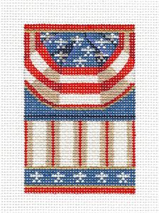 Kelly Clark FIRECRACKER ~ Patriotic Bunting FIRECRACKER Ornament handpainted Needlepoint Canvas