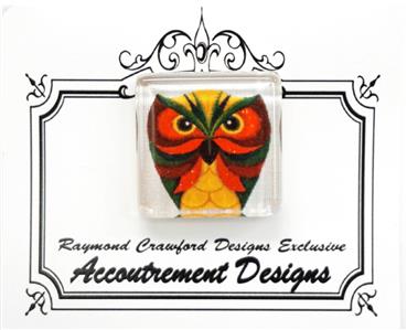 Magnet ~ Serious Owl Magnet Glass Needle Holder for Needlepoint from Raymond Crawford