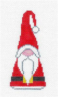 Christmas Gnome ~ Gnome in a SANTA Suit and Hat handpainted Needlepoint Ornament Canvas by ZIA ~ Danji