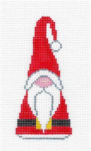 Christmas Gnome ~ Gnome in a SANTA Suit and Hat handpainted Needlepoint Ornament Canvas by ZIA ~ Danji