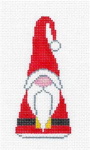 Christmas Gnome ~ Gnome in a SANTA Suit and Hat handpainted Needlepoint Ornament Canvas by ZIA ~ Danji