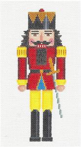 Nutcracker ~ King in Red & Yellow Nutcracker handpainted Needlepoint Ornament Susan Roberts