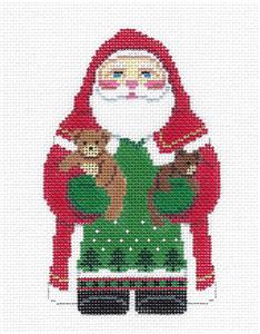 Santa ~ Santa Holding Teddy Bears handpainted 18 Mesh Needlepoint Canvas by Susan Roberts