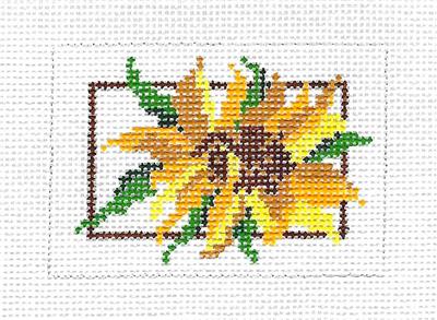 Canvas ~ Sunflower to fit Planet Earth ID TAG ~ HP 2" by 3" Needlepoint Canvas by Needle Crossings