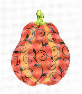 Kelly Clark Halloween ~ Gourd Pumpkin with Haunted Vine handpainted Needlepoint Canvas