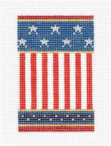 FIRECRACKER ~ Patriotic Flag FIRECRACKER Ornament handpainted Needlepoint Canvas by Kelly Clark