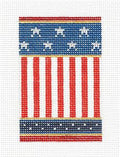 FIRECRACKER ~ Patriotic Flag FIRECRACKER Ornament 18 Mesh handpainted Needlepoint Canvas by Kelly Clark