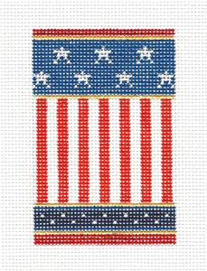 FIRECRACKER ~ Patriotic Flag FIRECRACKER Ornament 18 Mesh handpainted Needlepoint Canvas by Kelly Clark