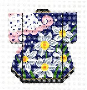 Kimono ~ Petite Daffodil Blossoms & Cloud Petite Kimono handpainted Needlepoint Canvas by LEE **RETIRED**