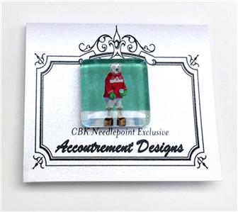 Magnet ~ Magnet Glass Polar Bear in Boots Needle Holder for Needlepoint & Sewing by S. Church