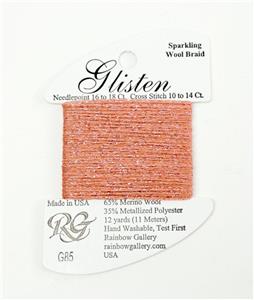 GLISTEN Sparkling Braid #85 Rose Tan Needlepoint Thread by Rainbow Gallery