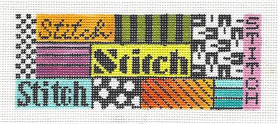 Insert Canvas ~ STITCH Multi-Color Collage handpainted Needlepoint Canvas Insert by Mindy