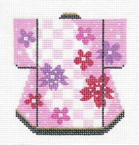 Kimono ~ Oriental Checkerboard Petite Japanese Kimono handpainted Needlepoint Canvas LEE