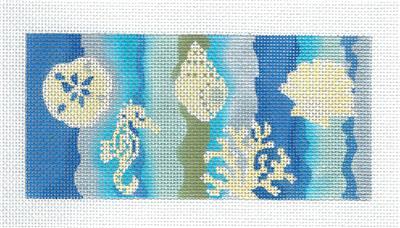 Kelly Clark Insert ~ Seaside Beach Scene "BB" Insert handpainted Needlepoint Canvas by Kelly Clark