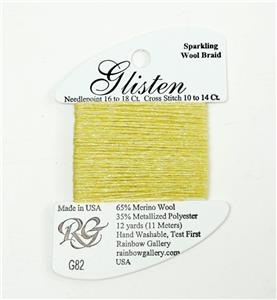 GLISTEN Sparkling Braid #82 Lemon Grass Needlepoint Thread by Rainbow Gallery