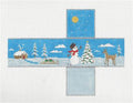 Christmas Cube ~ Snowman Decorating a Tree CUBE handpainted Needlepoint Canvas by Susan Roberts