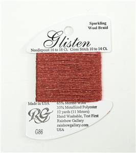GLISTEN Sparkling Braid #86 Briar Rose Needlepoint Thread by Rainbow Gallery