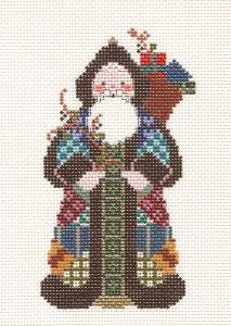 Santa Canvas ~ Victorian Crazy Quilt Santa handpainted Needlepoint Canvas by Petei from P. Pony
