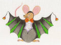 Mouse ~ Halloween Bat Mouse handpainted 18 Mesh Needlepoint Canvas & STITCH GUIDE by Lainey Daniels from Danji
