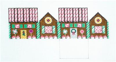 3-D Ornament ~ 3-D PEPPERMINT & DARK CHOCOLATE Gingerbread House 3-D Needlepoint Ornament Susan Roberts