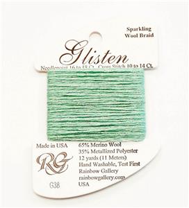 GLISTEN Sparkling Braid #38 Creme de Mint Needlepoint Thread by Rainbow Gallery